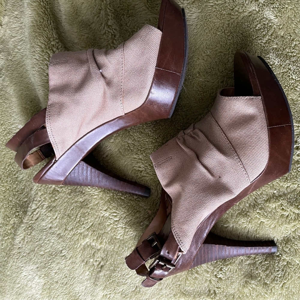 9West Open Toe Heels